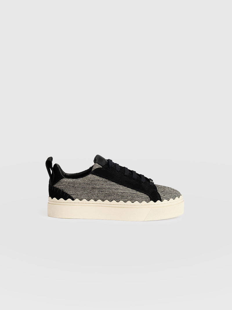 Brook Scallop Trainer - Black Linen