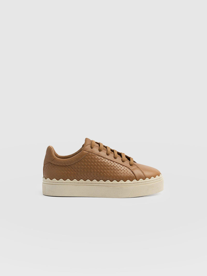 Brook Scallop Trainer Tan - Women's Trainers | Saint + Sofia® UK