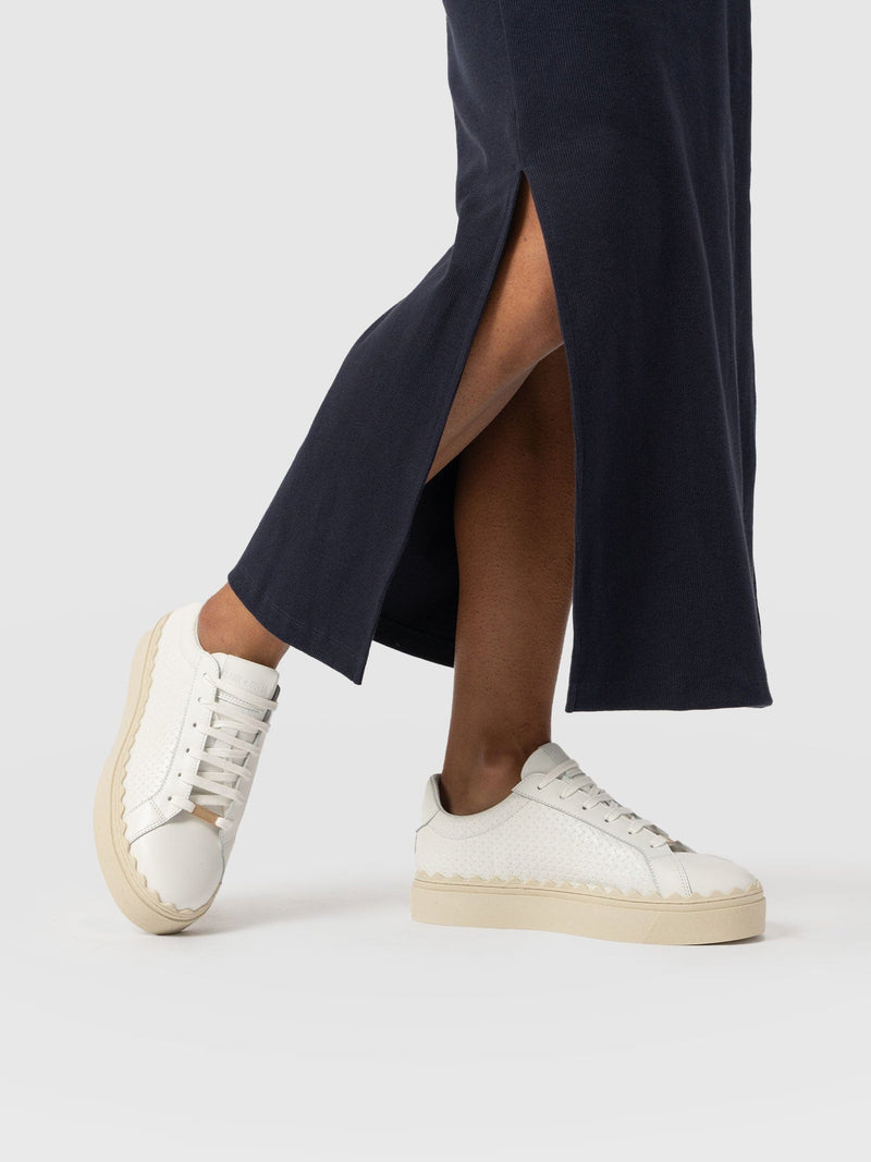 Brook Scallop Trainer White - Women's Trainers | Saint + Sofia® UK