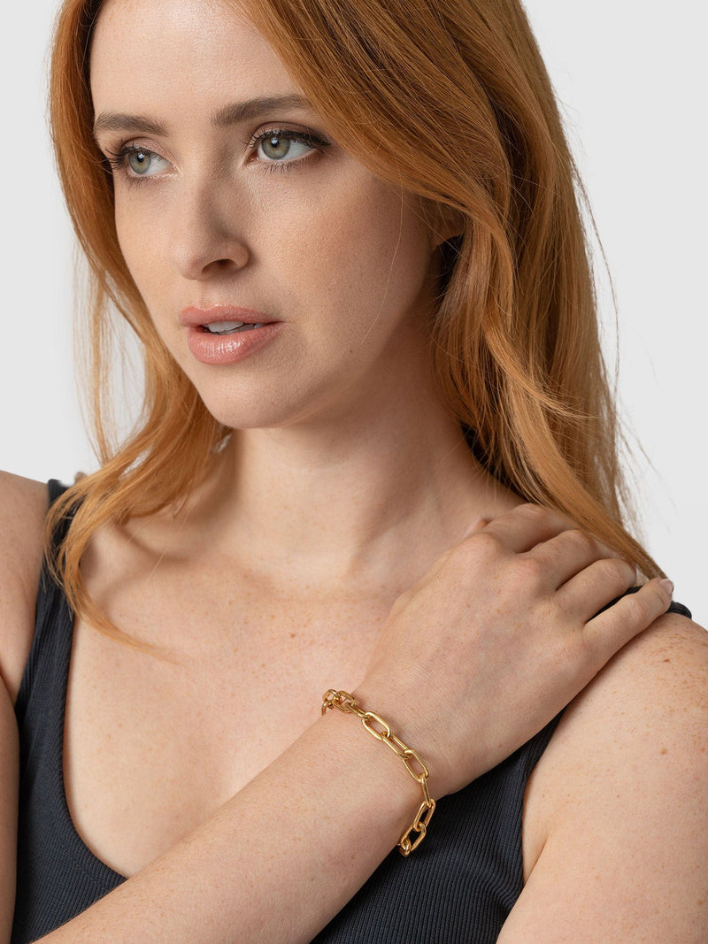 Cable Chain Bracelet Gold - Women's Jewellery | Saint + Sofia® UK