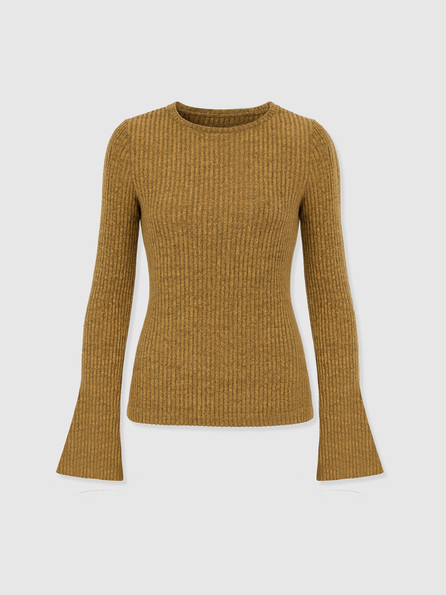 Callie Fluted Tee - Mustard Melange - Women's T-shirts | Saint + Sofia® UK