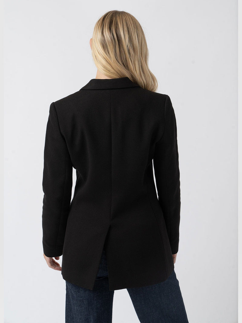 Cambridge Blazer Black Crepe - Women's Blazers | Saint + Sofia® UK