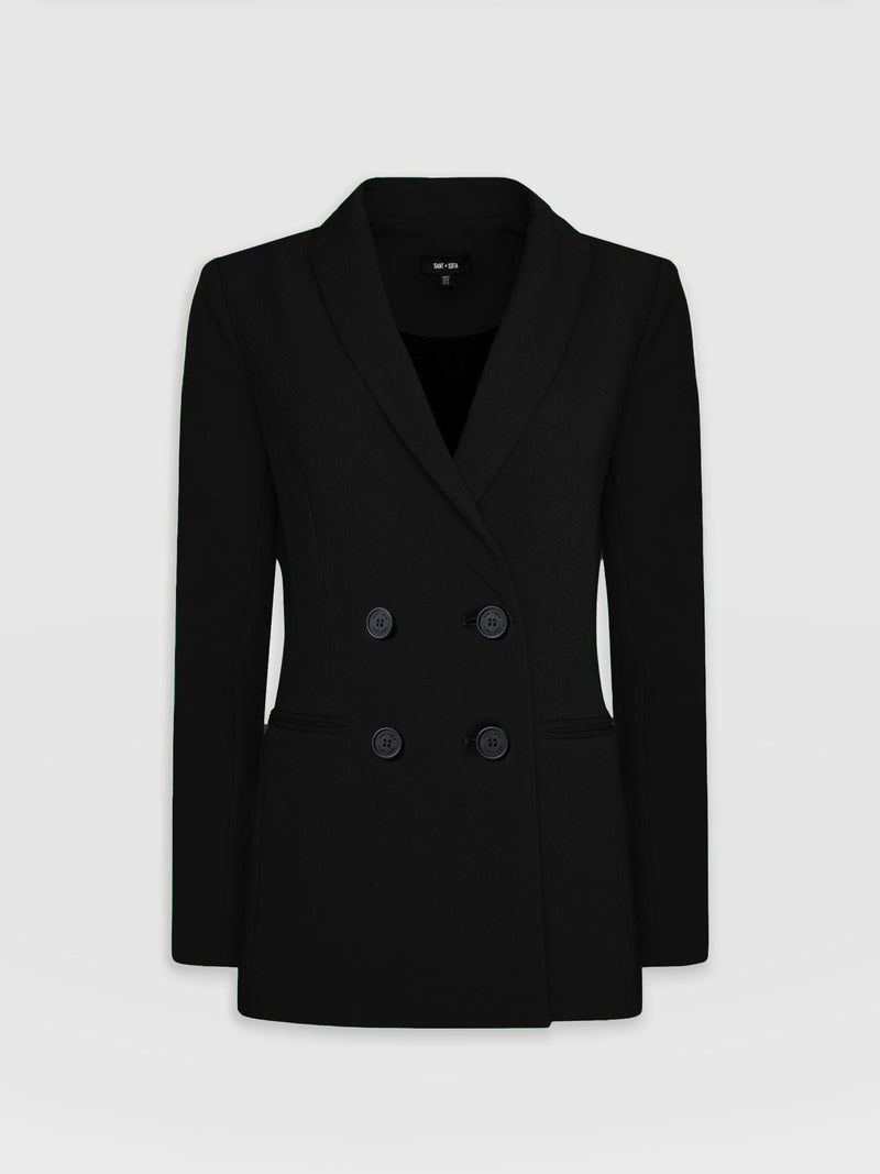 Cambridge Blazer Black Crepe - Women's Blazers | Saint + Sofia® UK