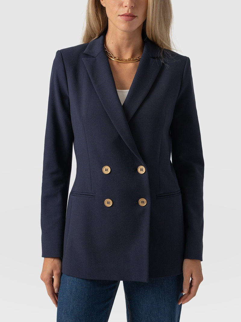 Cambridge Blazer Navy Crepe - Women's Blazers | Saint + Sofia® UK