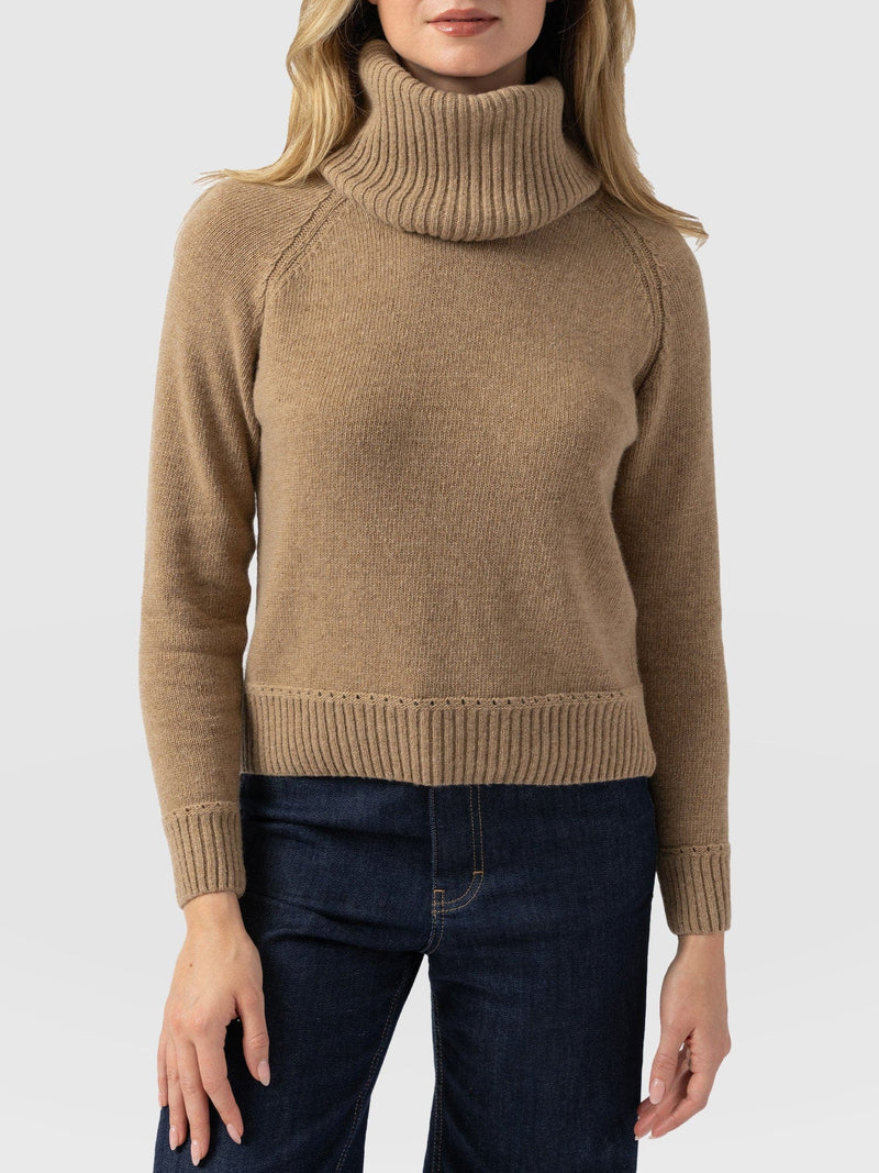 Cambridge Cashmere Jumper Beige - Women's Jumpers | Saint + Sofia® UK