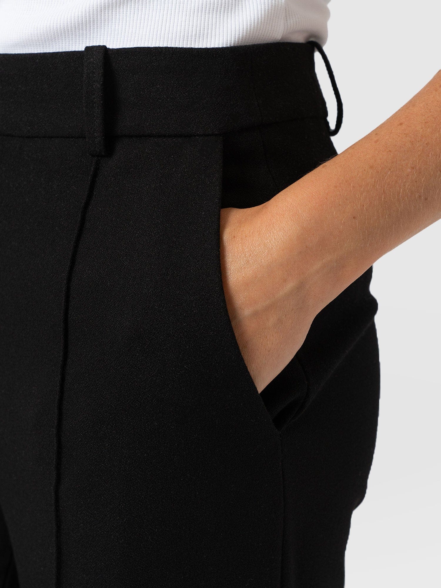 Cambridge Tailored Wide Leg Pant Black - Women's Trousers | Saint + Sofia® UK