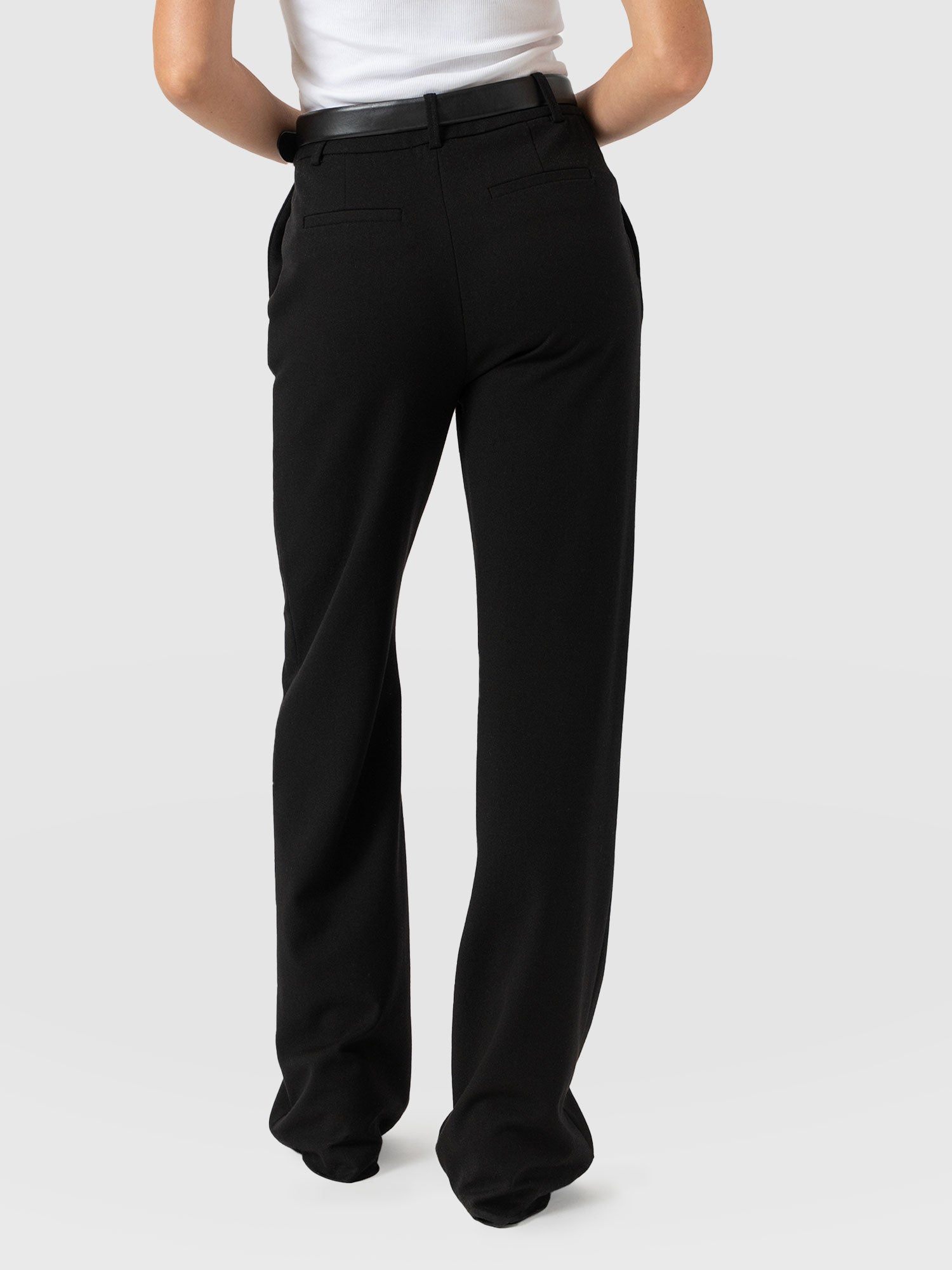 Cambridge Tailored Wide Leg Pant Black - Women's Trousers | Saint + Sofia® UK