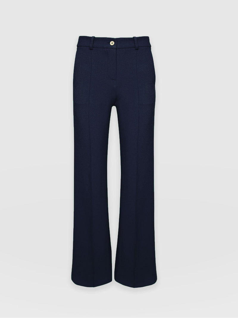 Cambridge Tailored Wide Leg Pant Navy - Women's Trousers | Saint + Sofia® UK