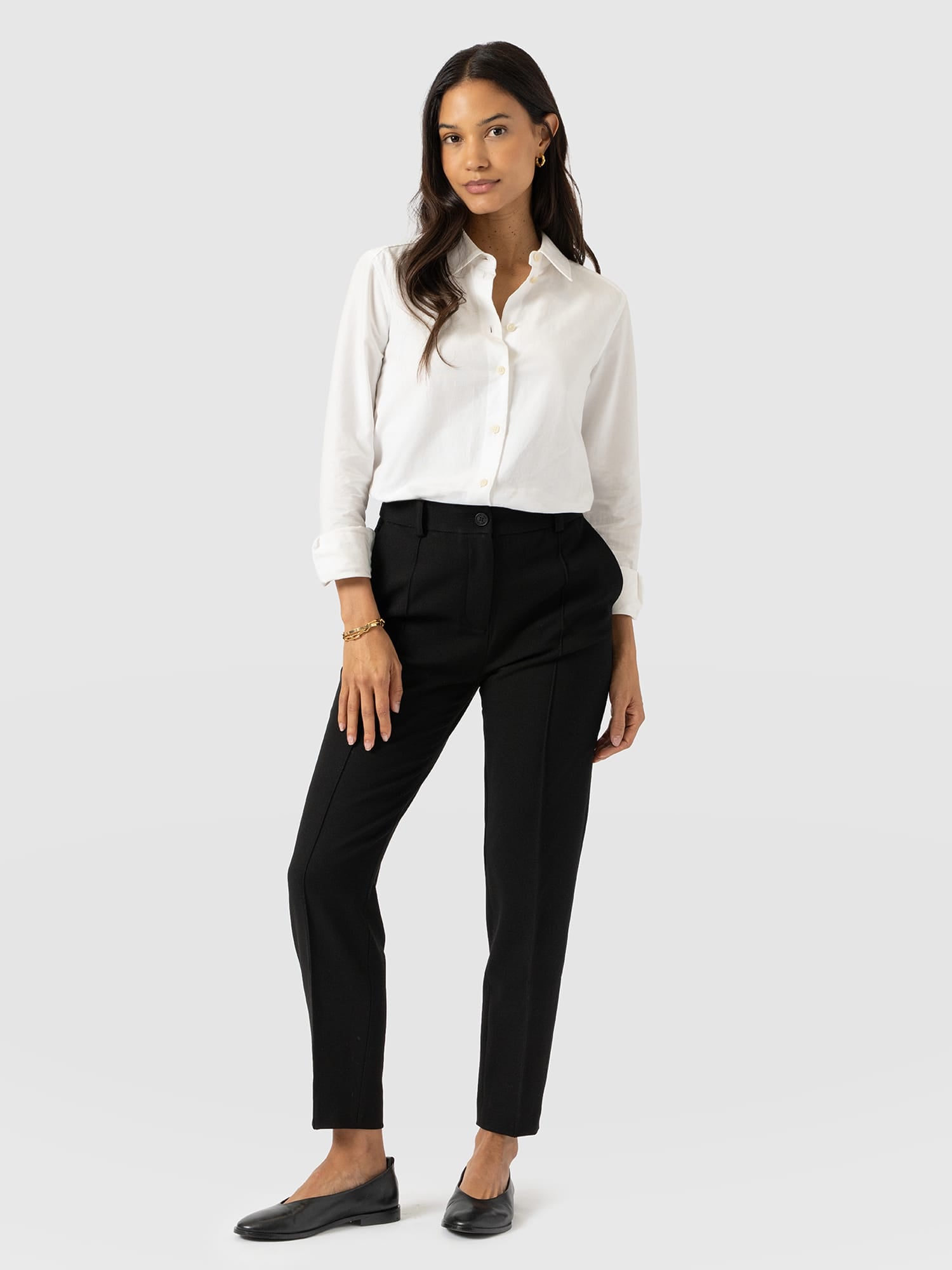 Cambridge Tapered Pant - Black - Women's Trouserss | Saint and Sofia® UK