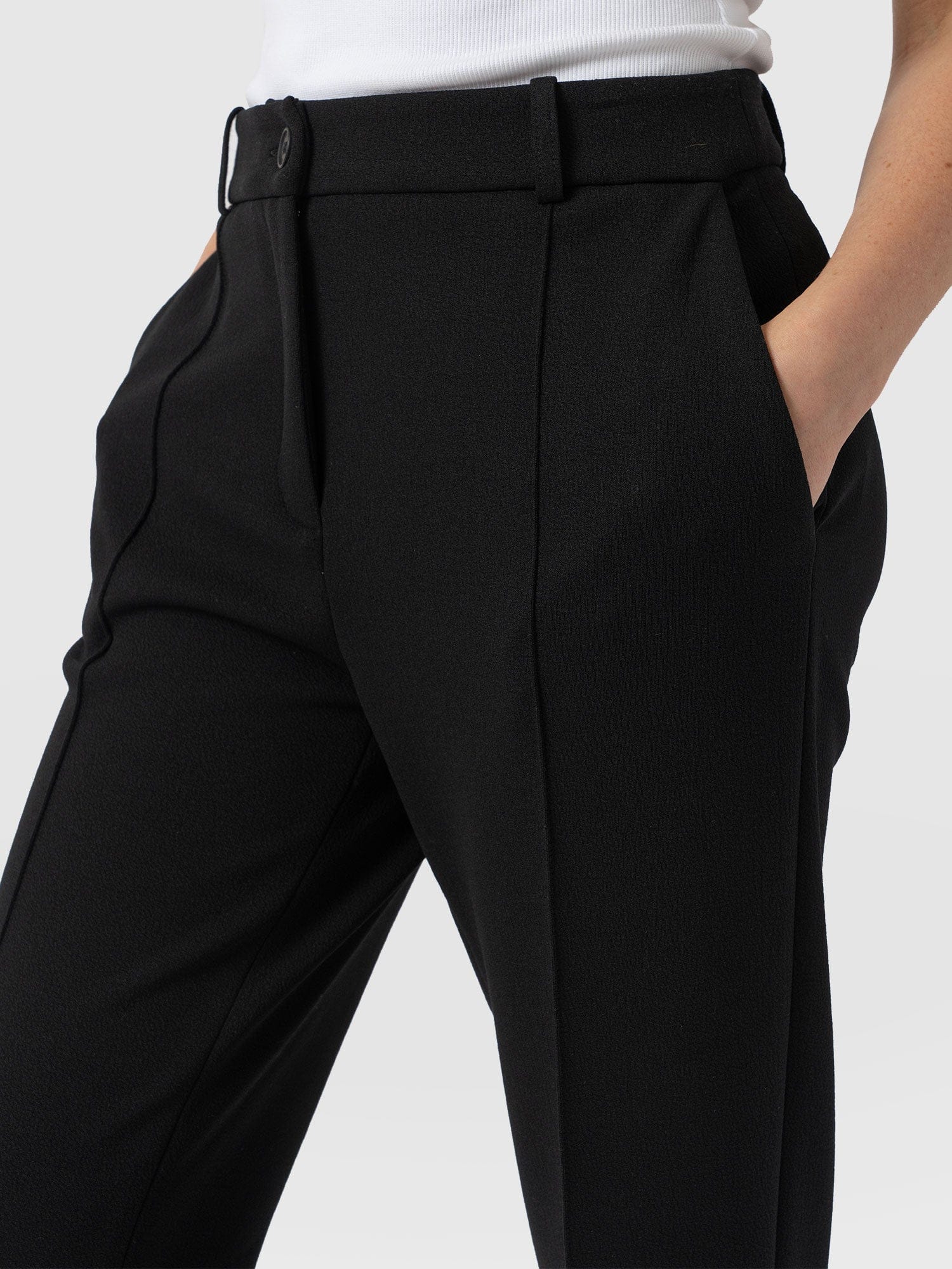 Cambridge Tapered Pant - Black - Women's Trouserss | Saint + Sofia® UK