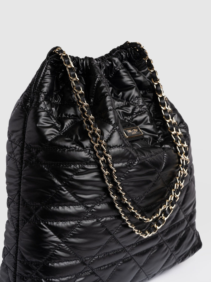 Camilla Drawstring Tote Bag Black - Women's Bags | Saint + Sofia® UK