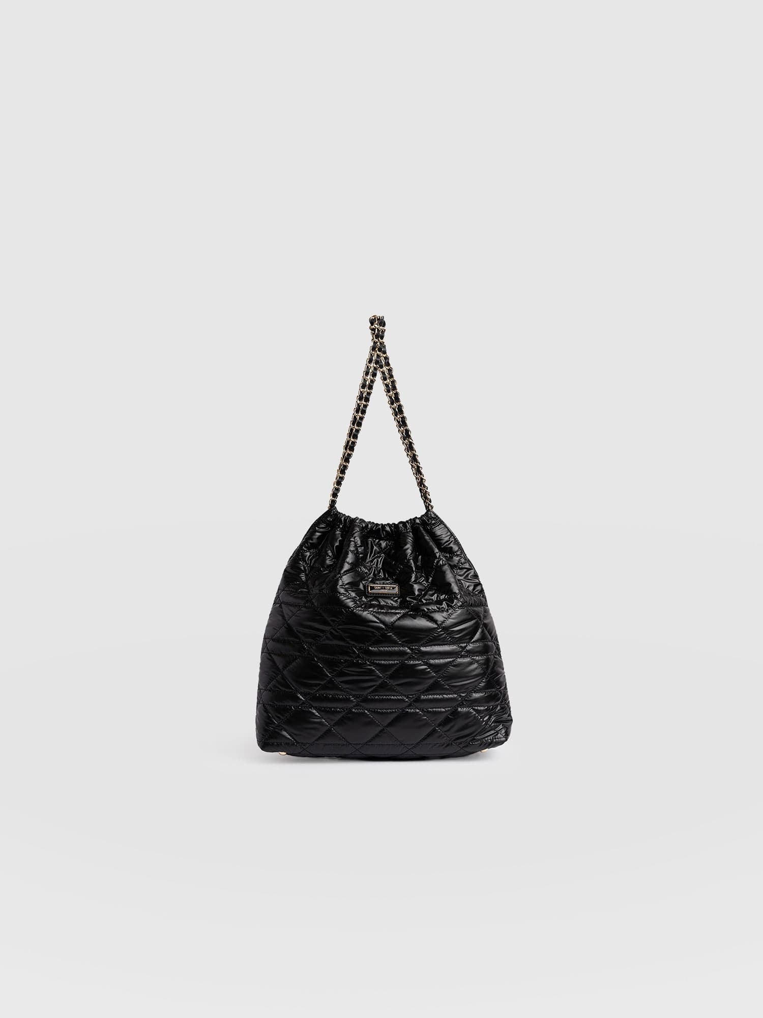 Camilla Drawstring Tote Bag - Black