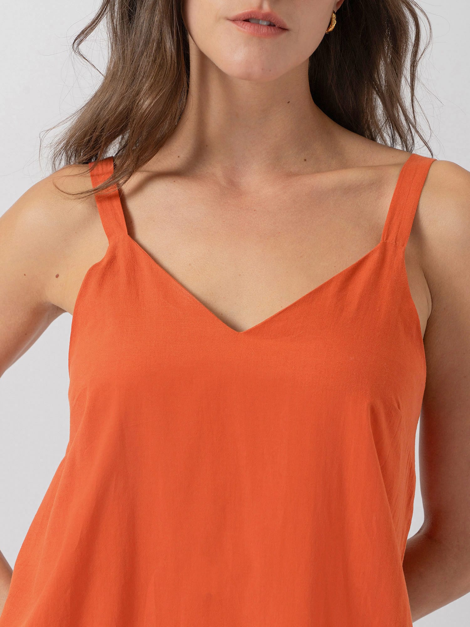 Candice A - Line Dress - Burnt Orange