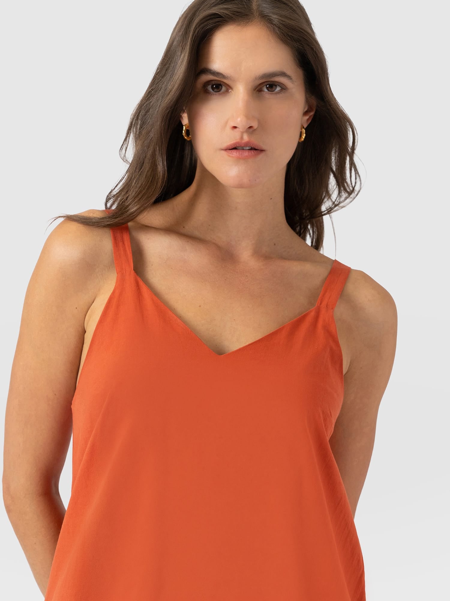 Candice A - Line Dress - Burnt Orange