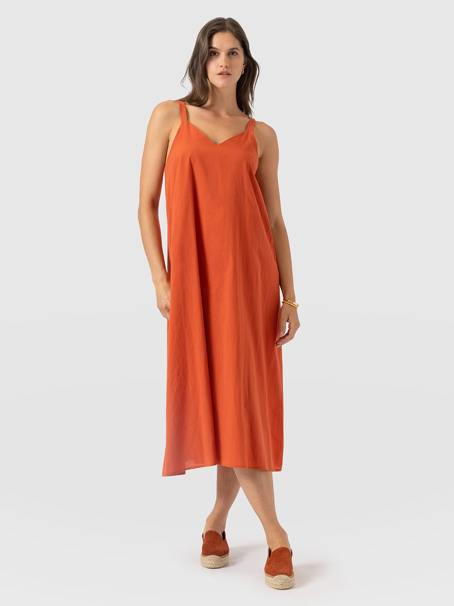 Candice A - Line Dress - Burnt Orange
