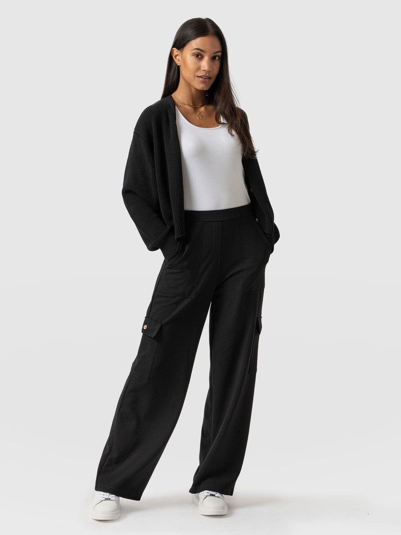 Cargo Chelsea Wide Leg Pant Black - Women's Trousers | Saint + Sofia® UK