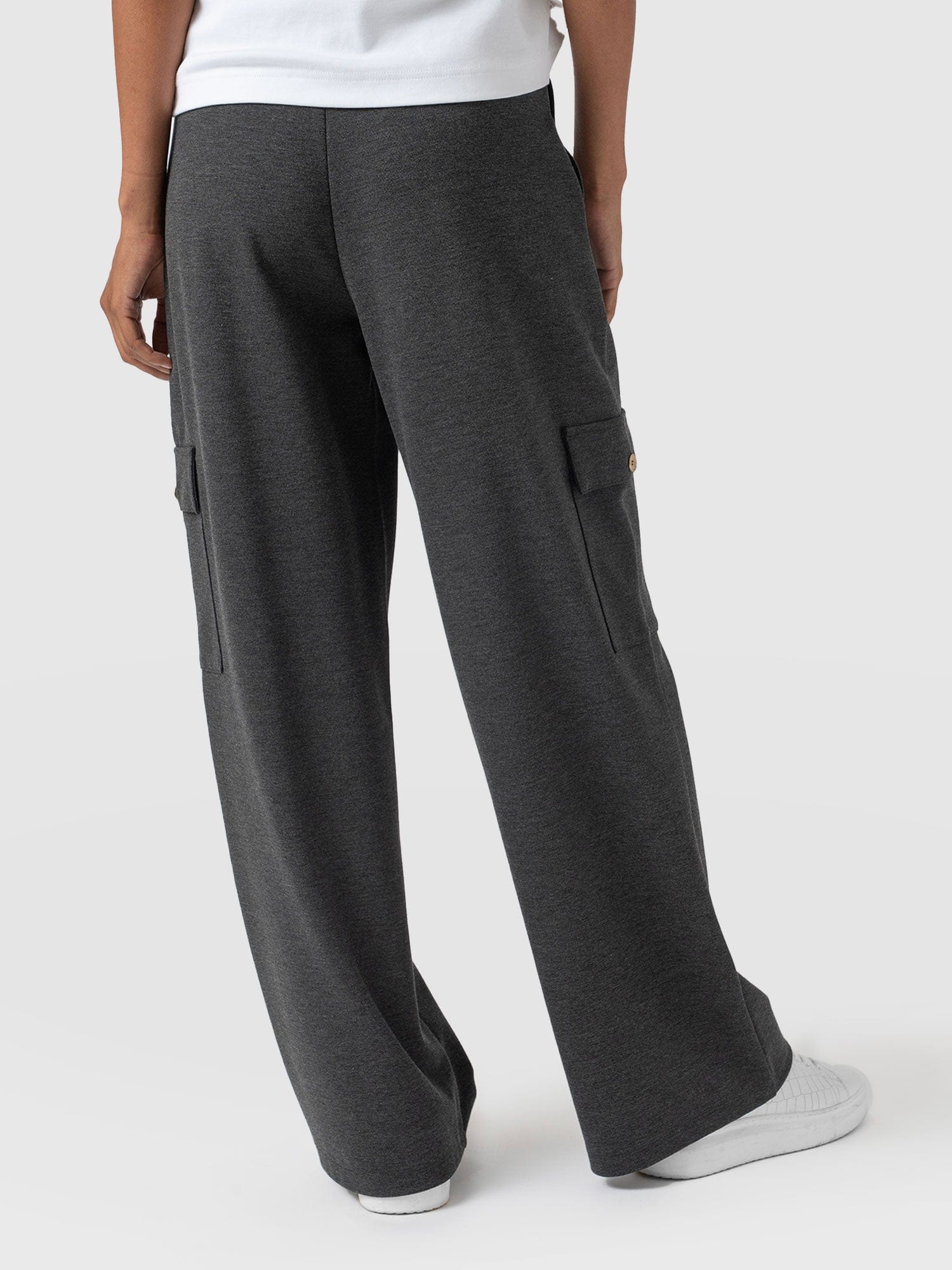 Cargo Chelsea Wide Leg Pant Charcoal - Women's Trousers | Saint + Sofia® UK