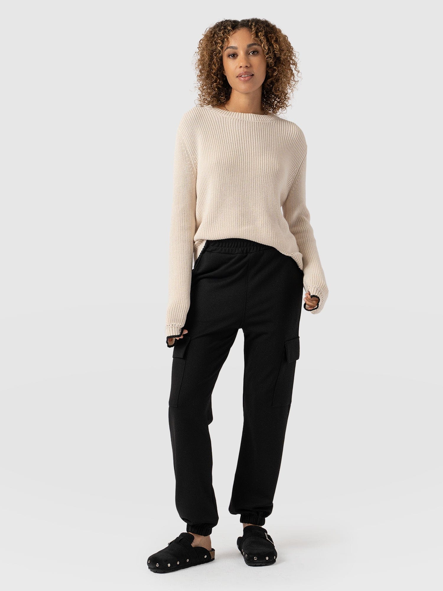 Cargo Tapered Pant - Black - Women's Trousers | Saint + Sofia® UK