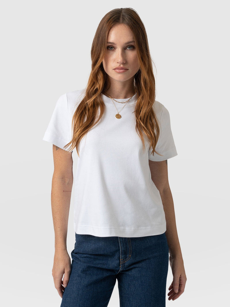 Chelsea Crew Neck Tee White - Women's T-Shirts | Saint + Sofia® UK