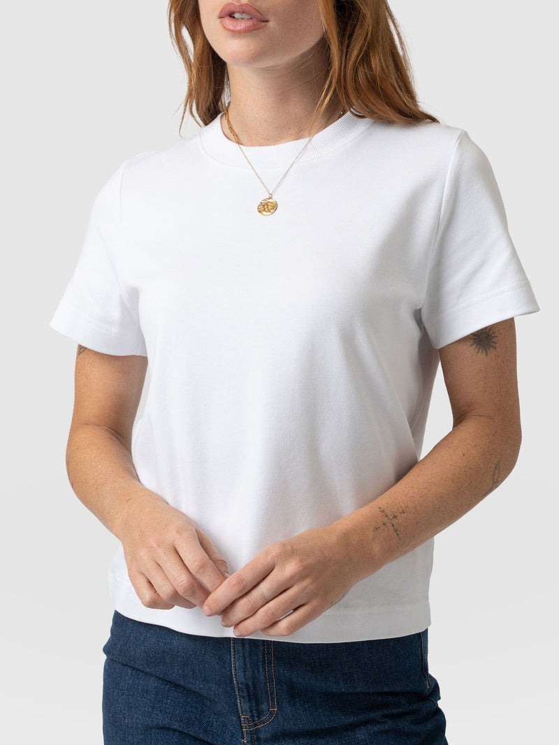 Chelsea Crew Neck Tee White - Women's T-Shirts | Saint + Sofia® UK