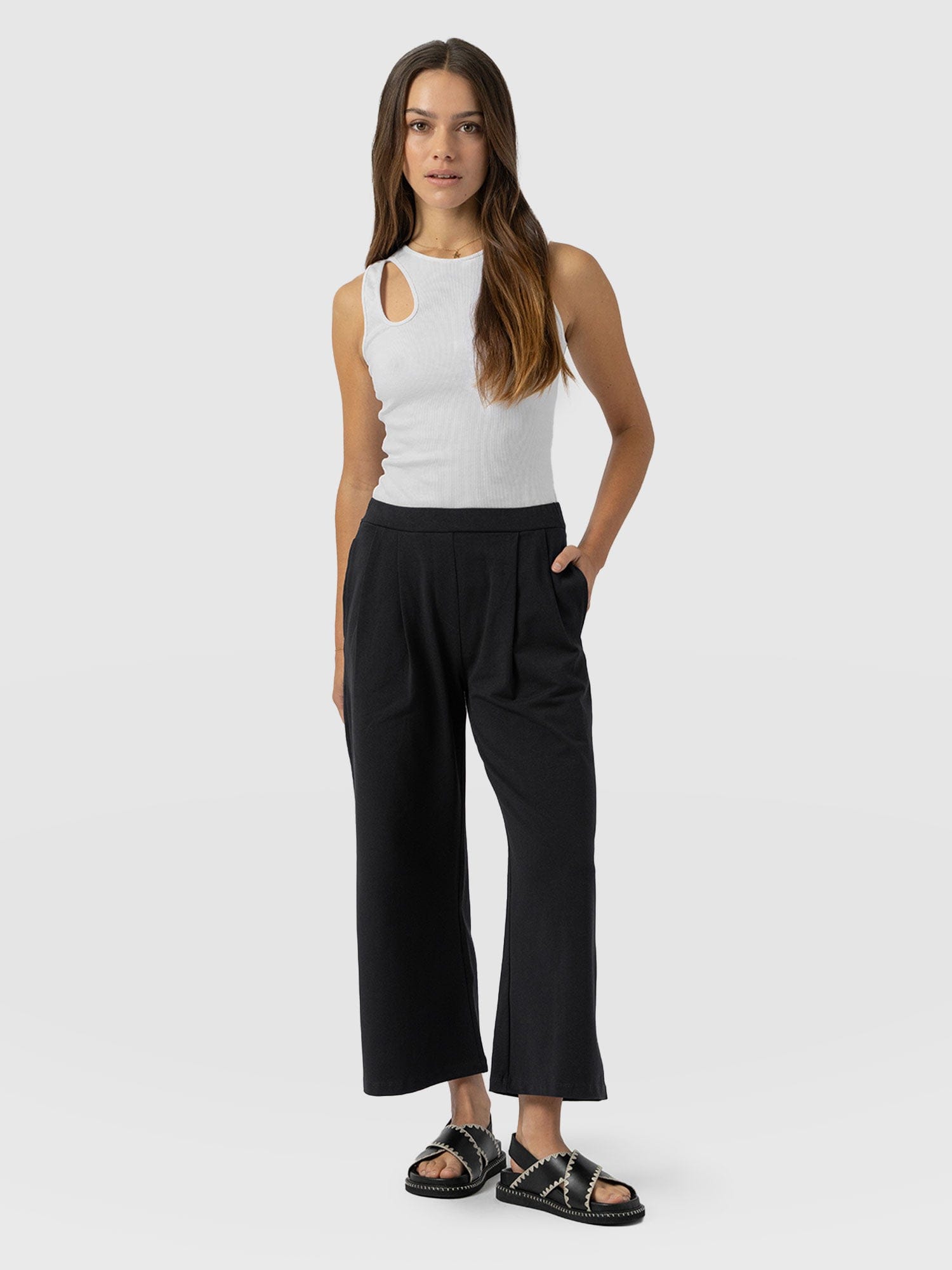 City Culotte Black - Women's Culottes | Saint + Sofia® UK