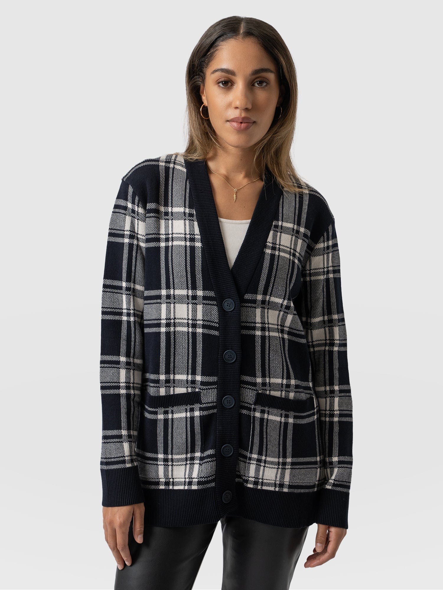 Plaid cardigan womens best sale