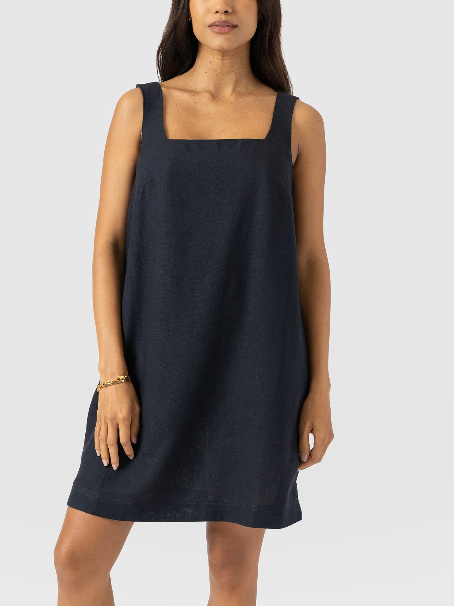 Corinne Linen Cami Dress - Navy - Women's Dresses | Saint + Sofia® UK