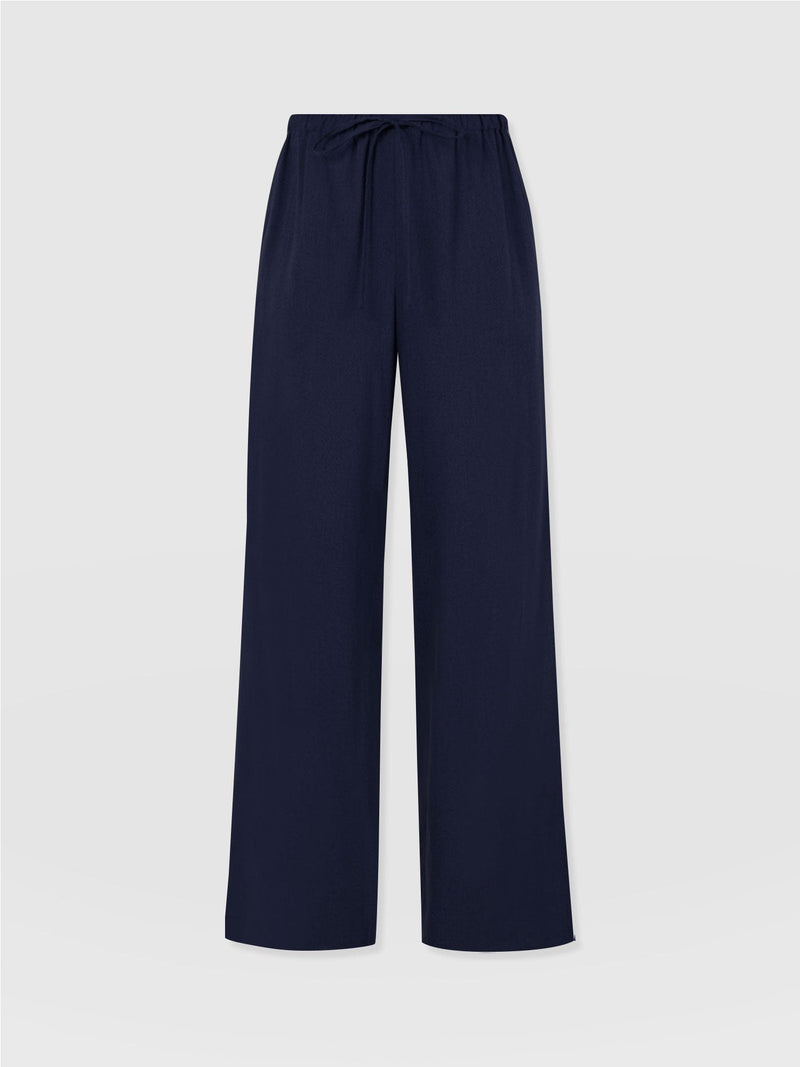 Corinne Linen Pant - Navy - Women's Trousers | Saint + Sofia® UK