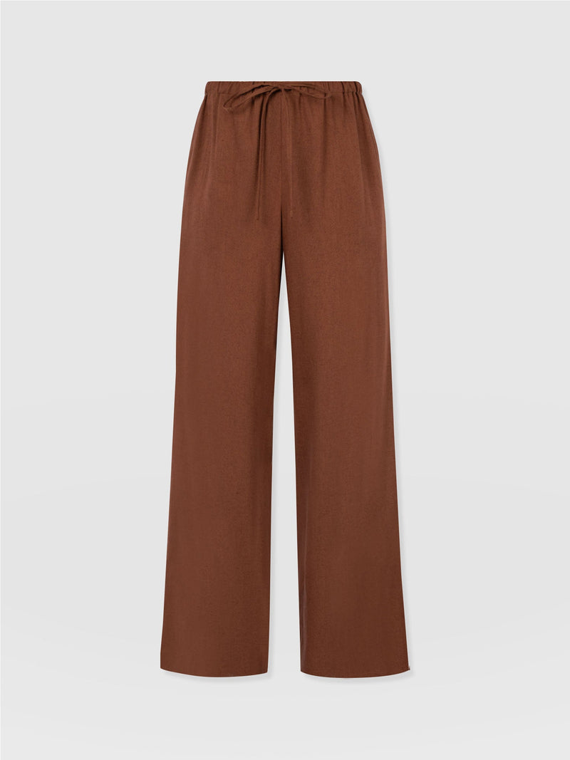 Corinne Linen Pant - Russet Brown - Women's Trousers | Saint + Sofia® UK