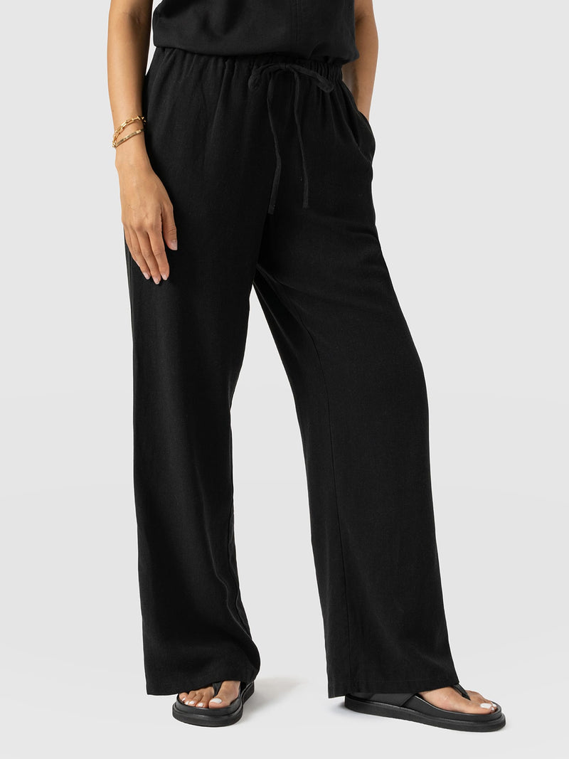 Corinne Linen Pant - Black