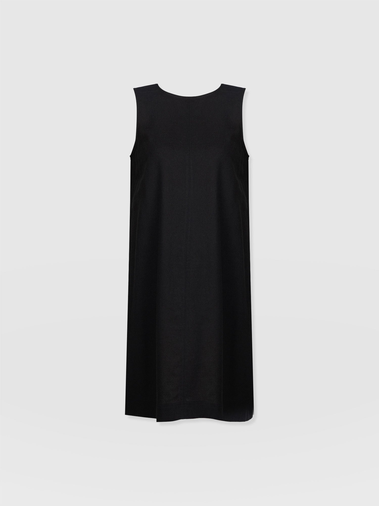 Corinne Linen Shift Dress - Black - Women's Dresses | Saint and Sofia® UK