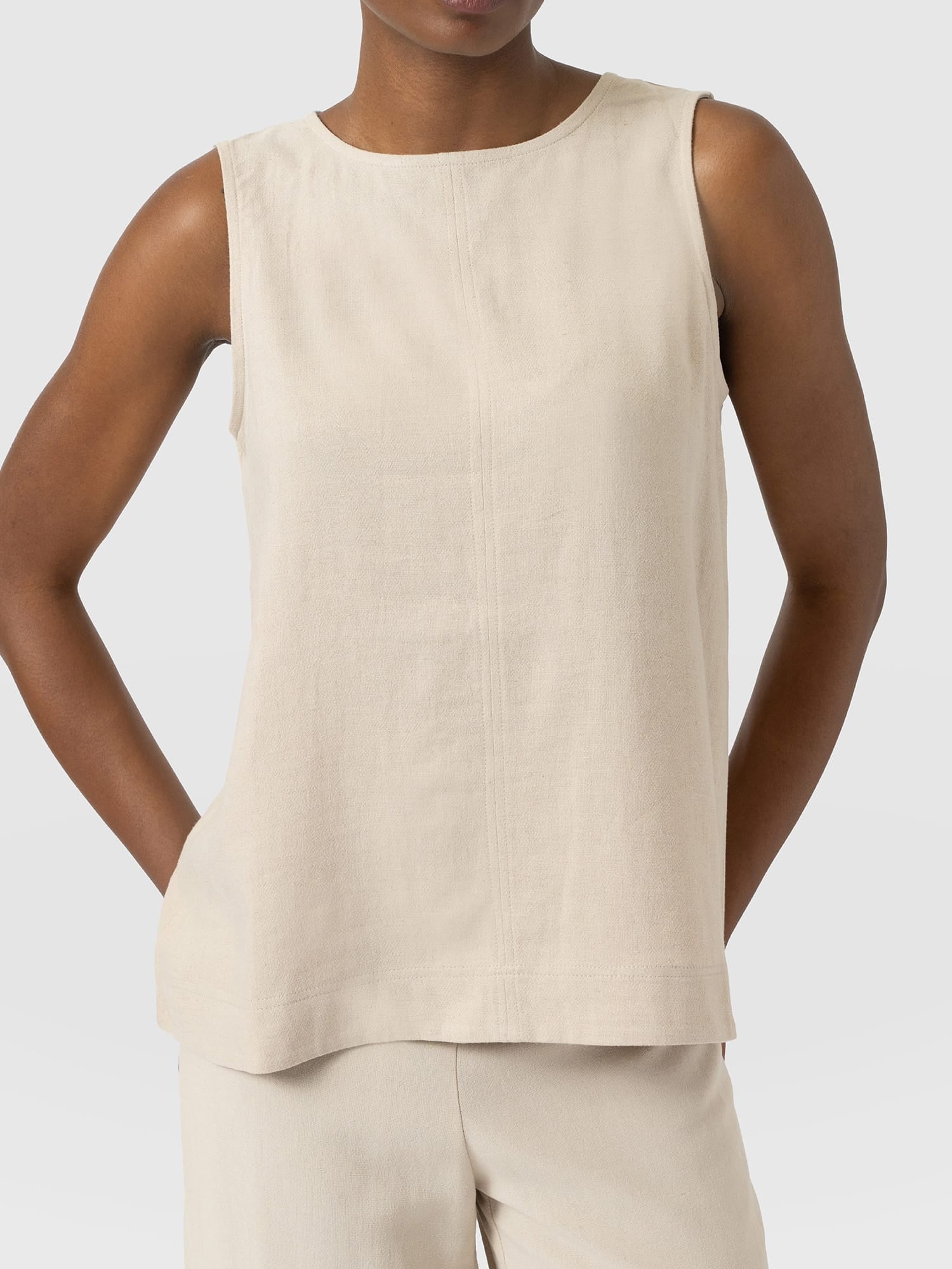 Corinne Linen Tunic - Oatmeal