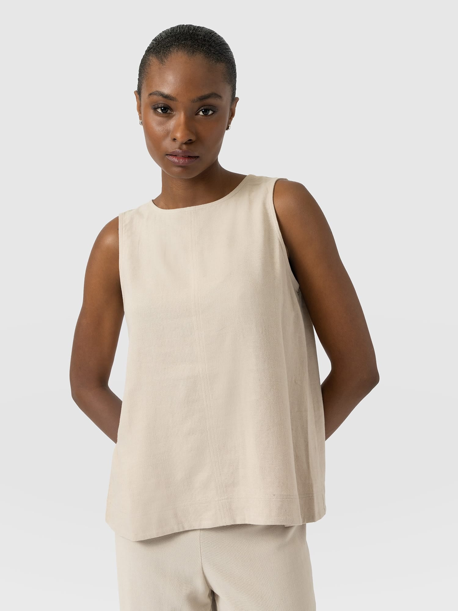 Corinne Linen Tunic - Oatmeal