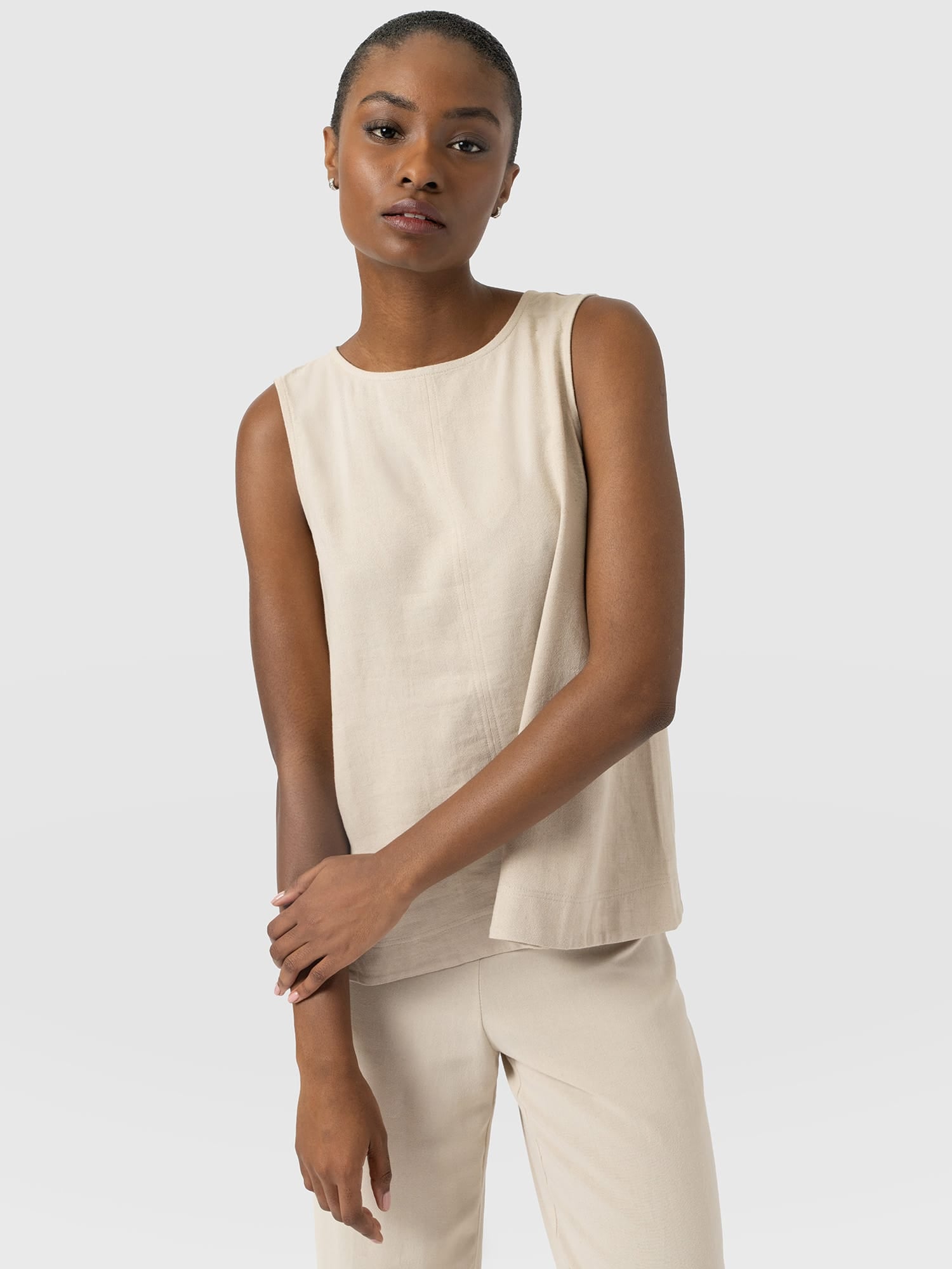 Corinne Linen Tunic - Oatmeal