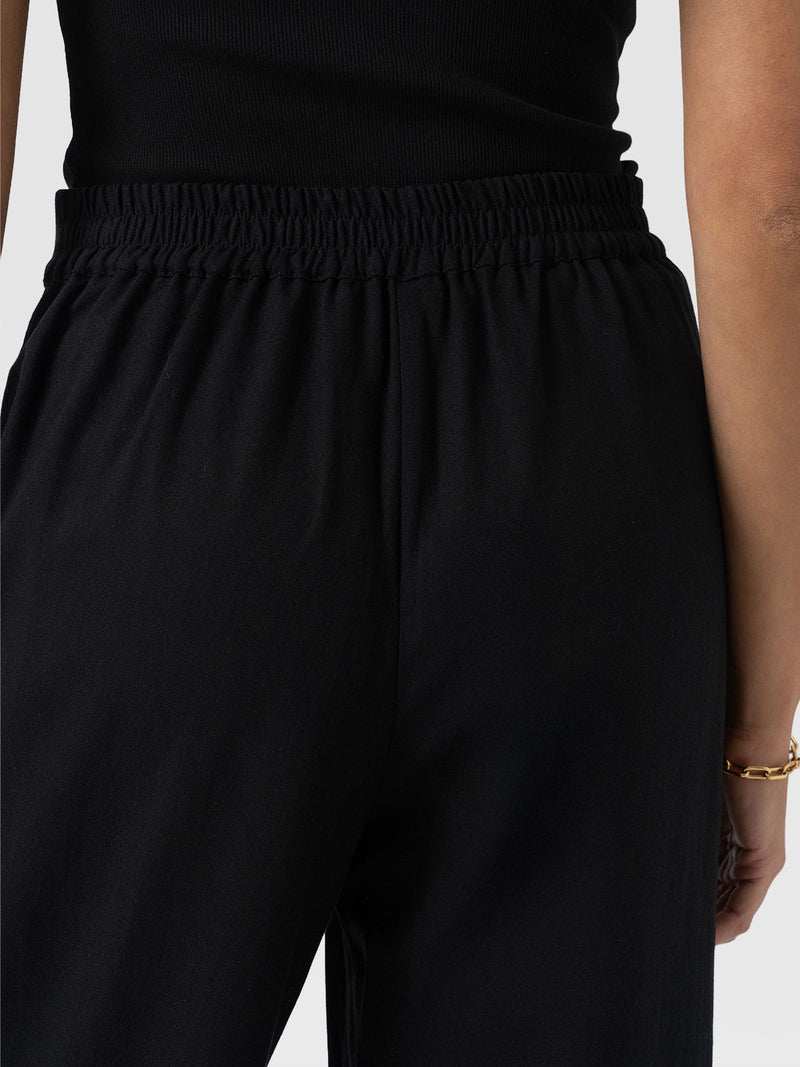 Corinne Wide Leg Linen Pant - Black - Women's Trousers | Saint + Sofia® UK
