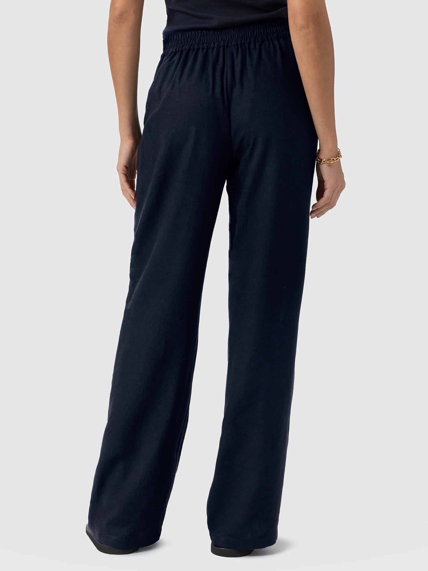 Corinne Wide Leg Linen Pant - Navy - Women's Trousers | Saint + Sofia® UK