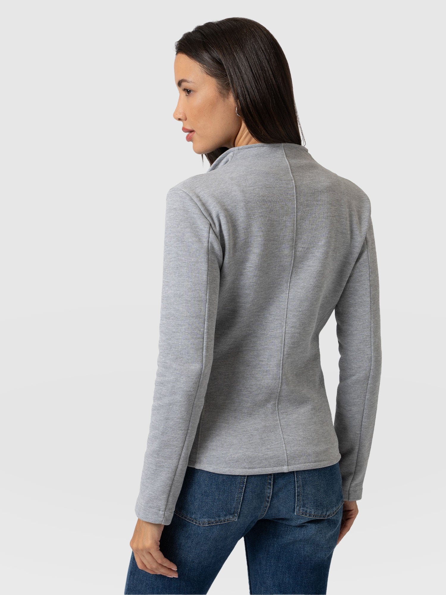Cotton Biker Jacket Grey - Women's Jackets | Saint + Sofia® UK
