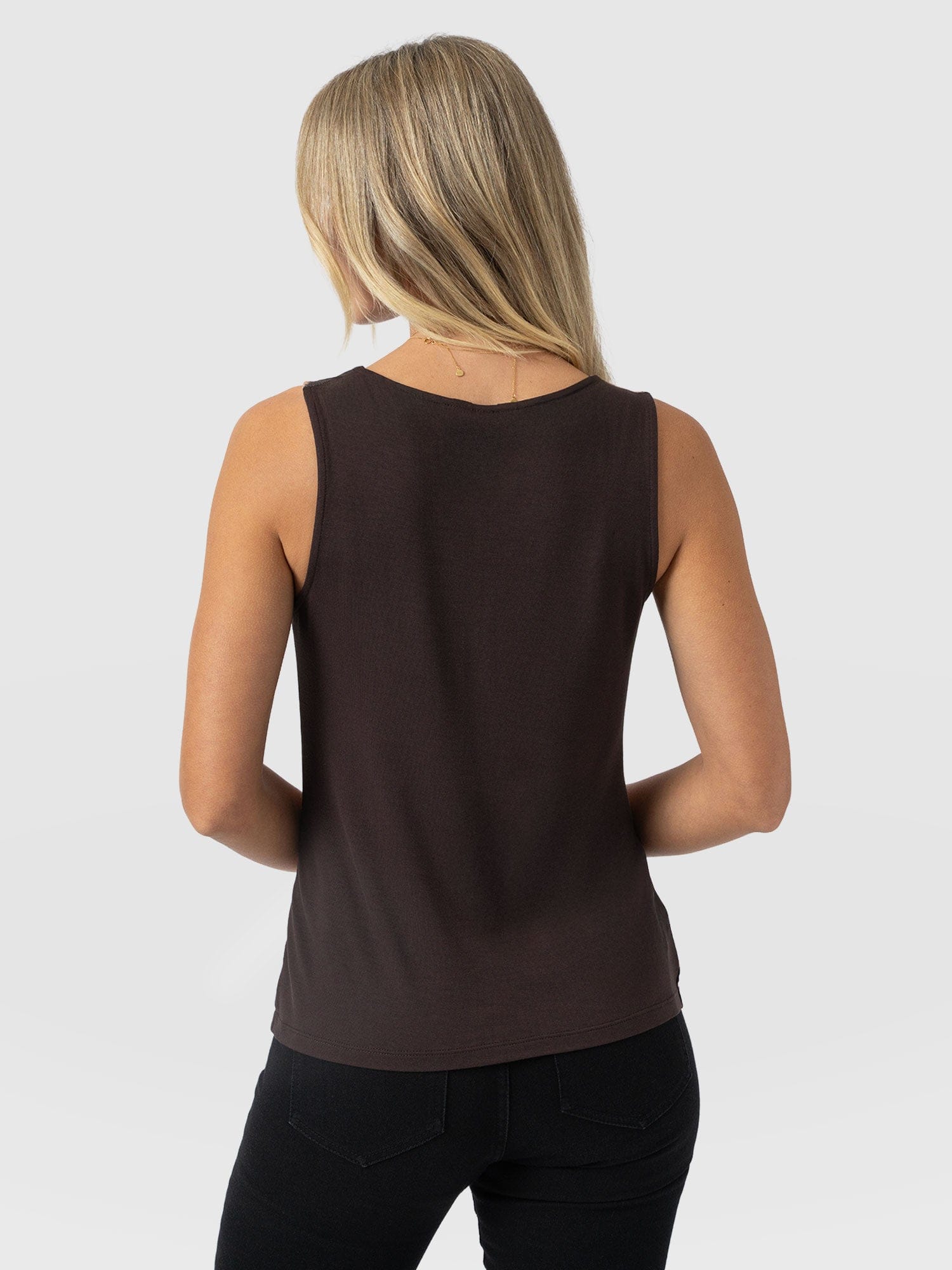 Cowl Neck Cami - Brown Floral - Women's T-shirts | Saint + Sofia® UK