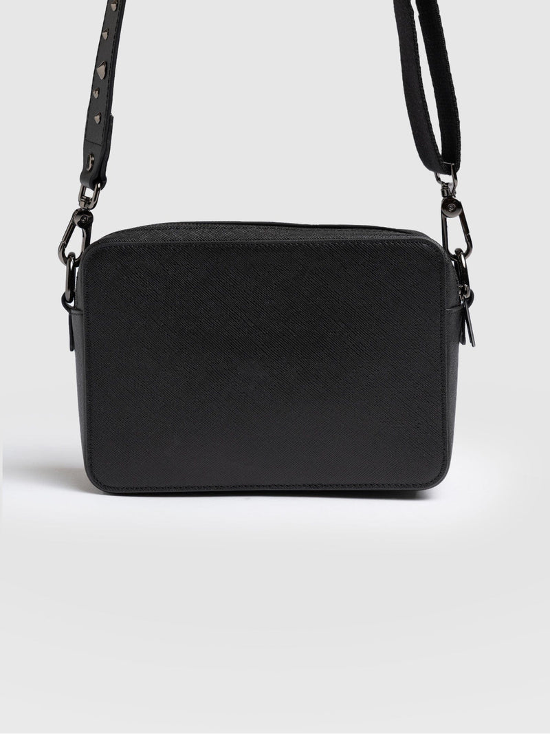 Cross Body Bag Black Studded - Women's Cross Body Bag | Saint + Sofia® UK