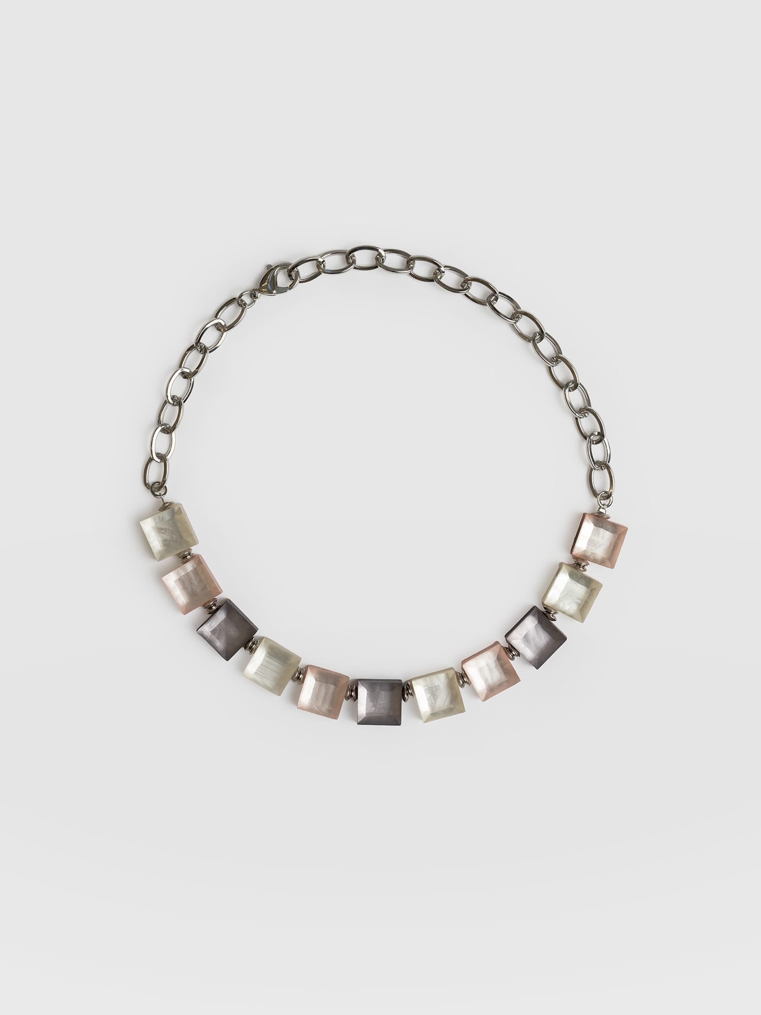 Cube Beaded Necklace - Champagne - Women's Jewellerys | Saint and Sofia® UK