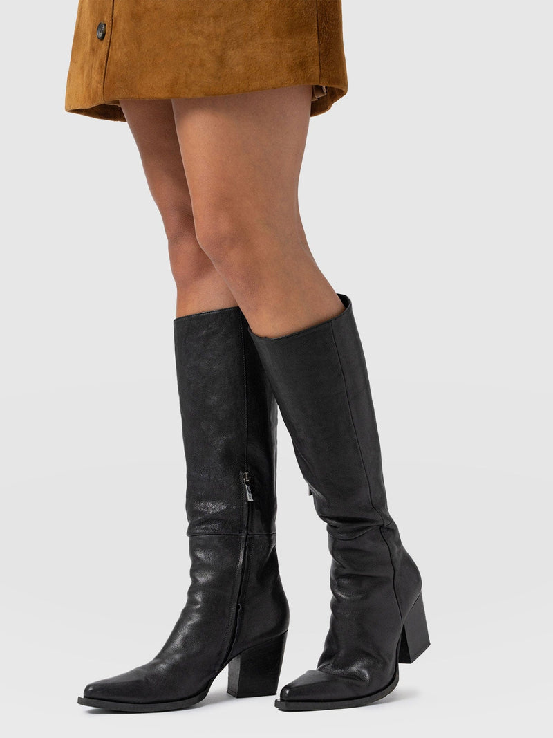 Dallas Knee High Boot - Black - Women's Shoes | Saint + Sofia® UK