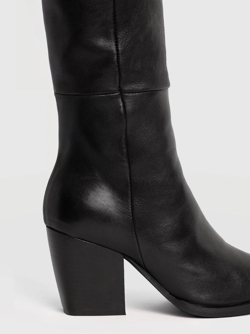 Dallas Knee High Boot - Black - Women's Shoes | Saint + Sofia® UK