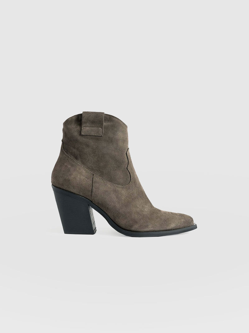 Dallas Mid Boot Taupe - Women's Leather Boots | Saint + Sofia® UK