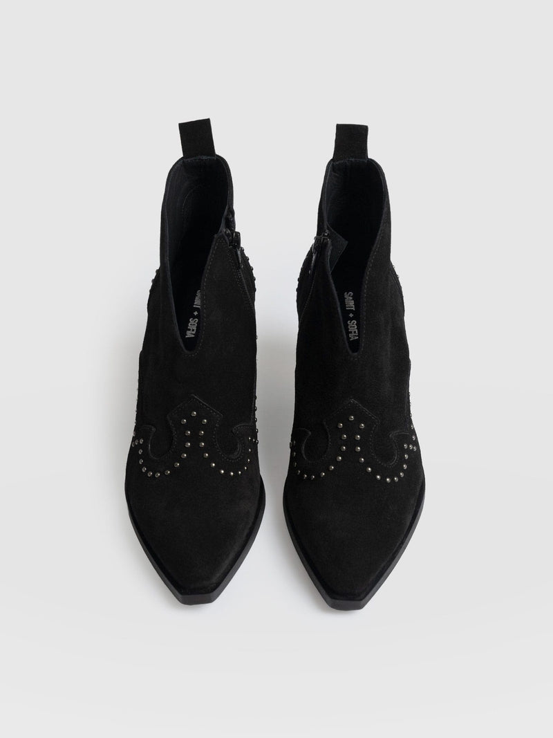 Dallas Studded Ankle Boot - Black