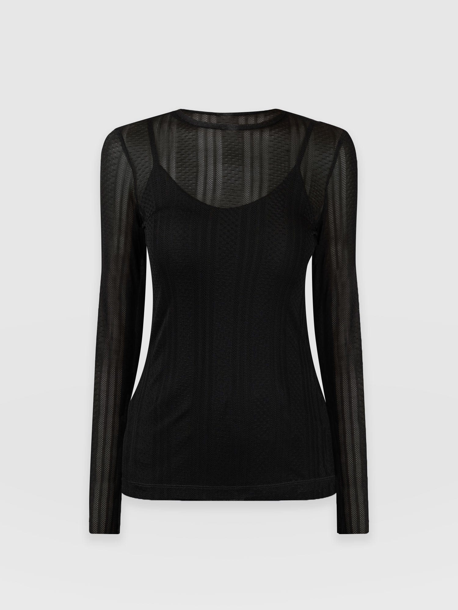 Demi Lace Long Sleeve Tee Black - Women's Tops | Saint and Sofia® UK