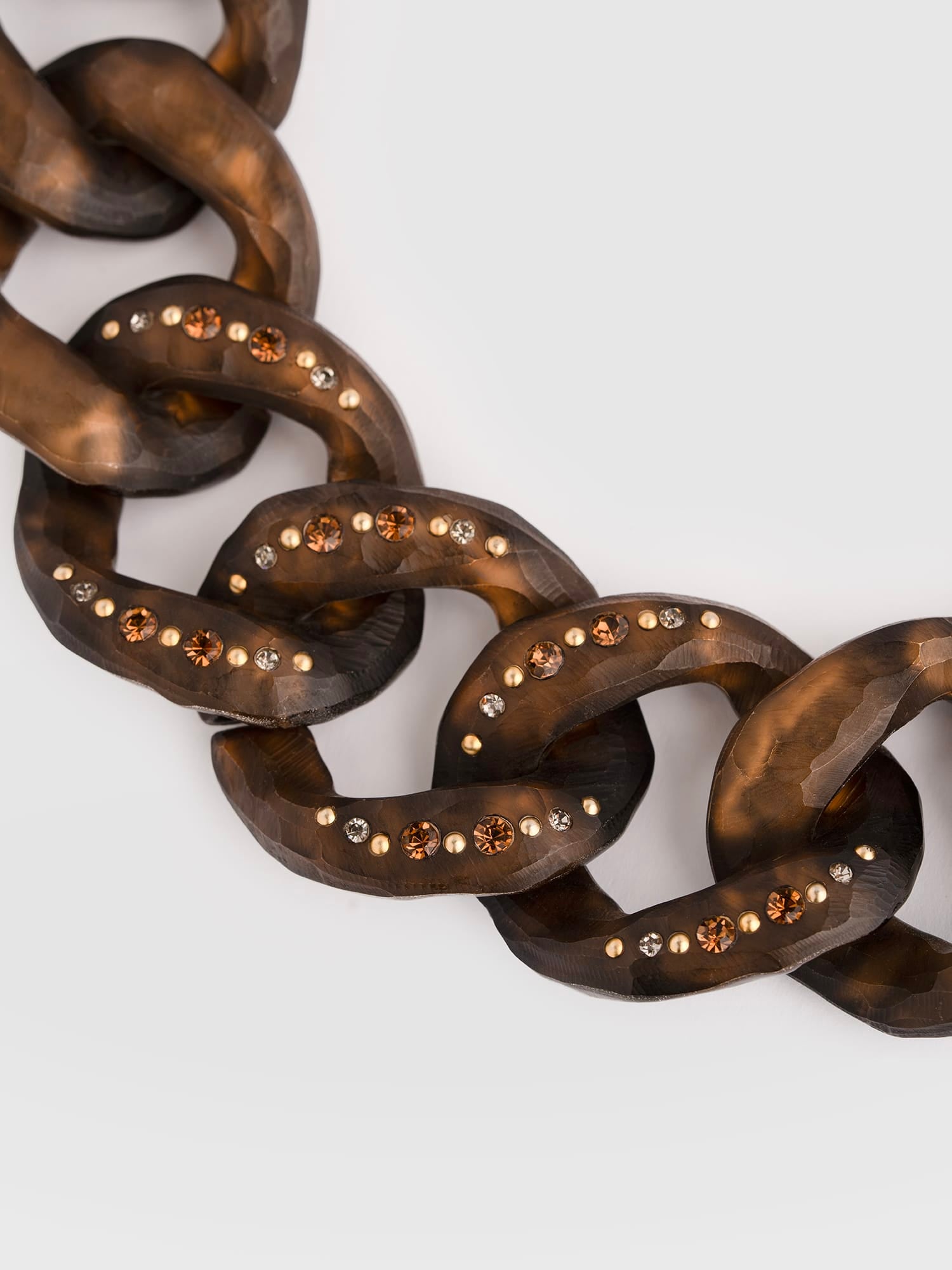 Diamante Chain Necklace - Brown - Women's Jewellers | Saint and Sofia® UK