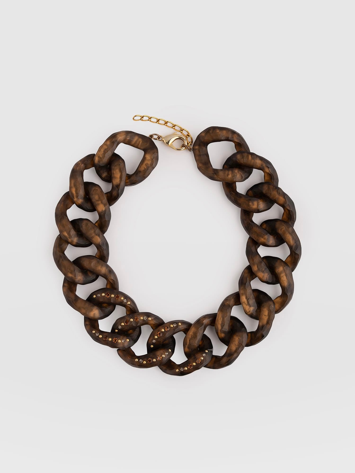 Diamante Chain Necklace - Brown - Women's Jewellers | Saint and Sofia® UK