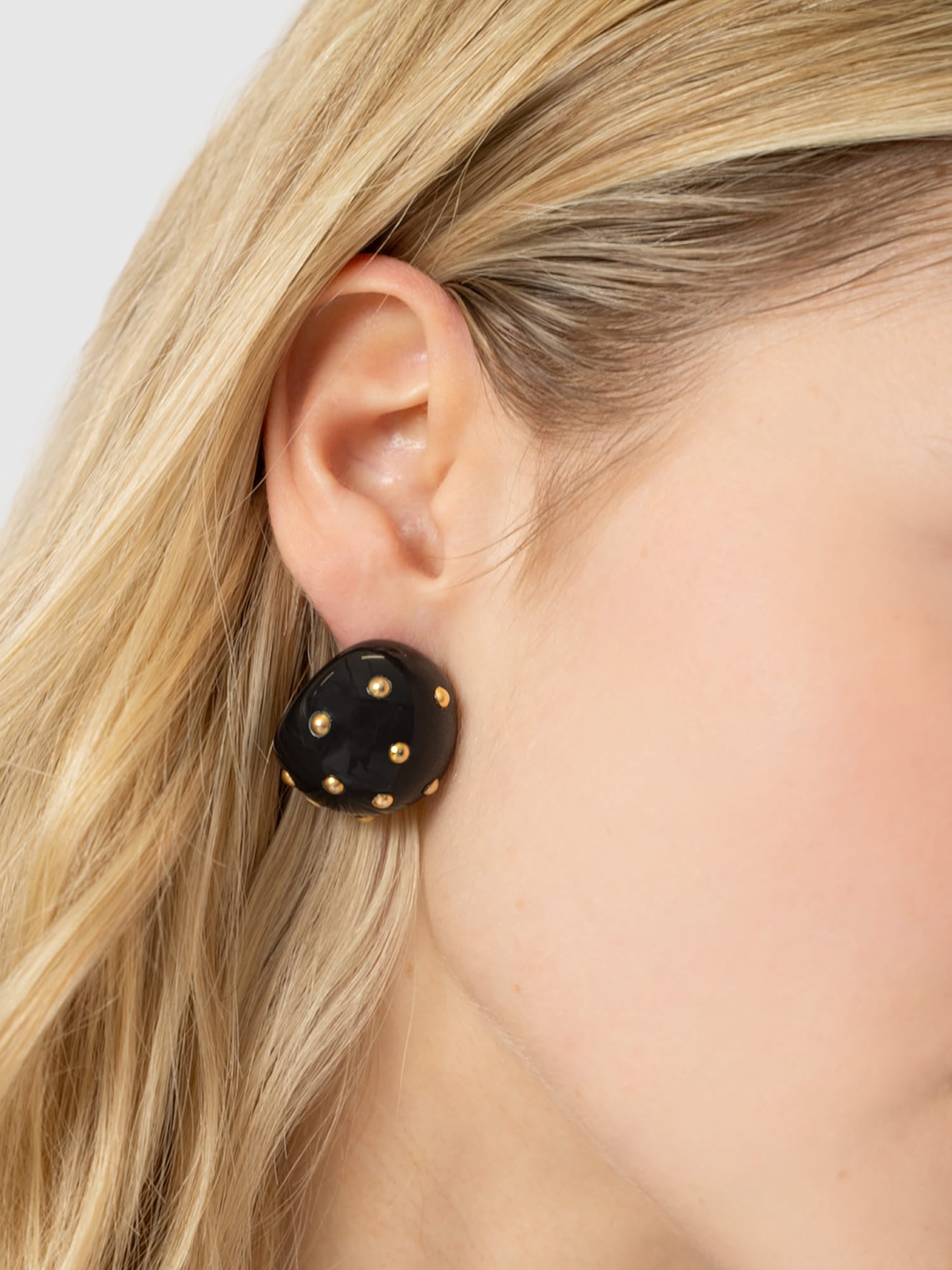 Diamante Stud Earrings - Dark Green/Gold - Women's Jewellers | Saint and Sofia® UK