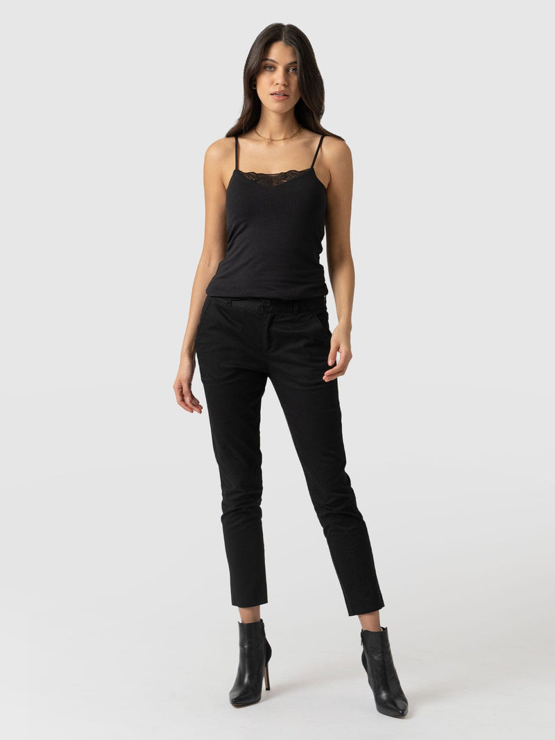 Eden Chino Black - Women's Trousers | Saint + Sofia® UK