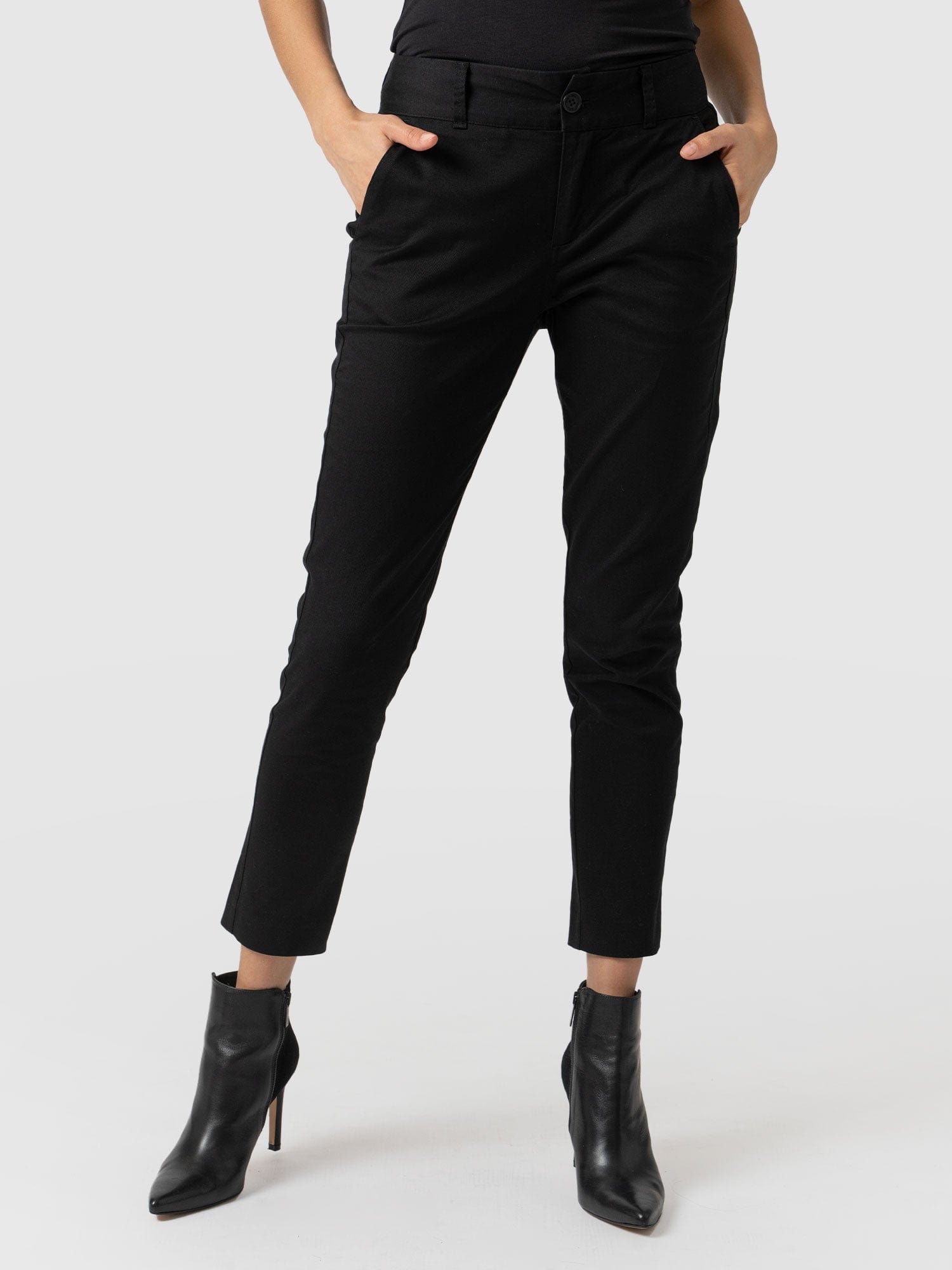 Eden Chino Black - Women's Trousers | Saint + Sofia® UK